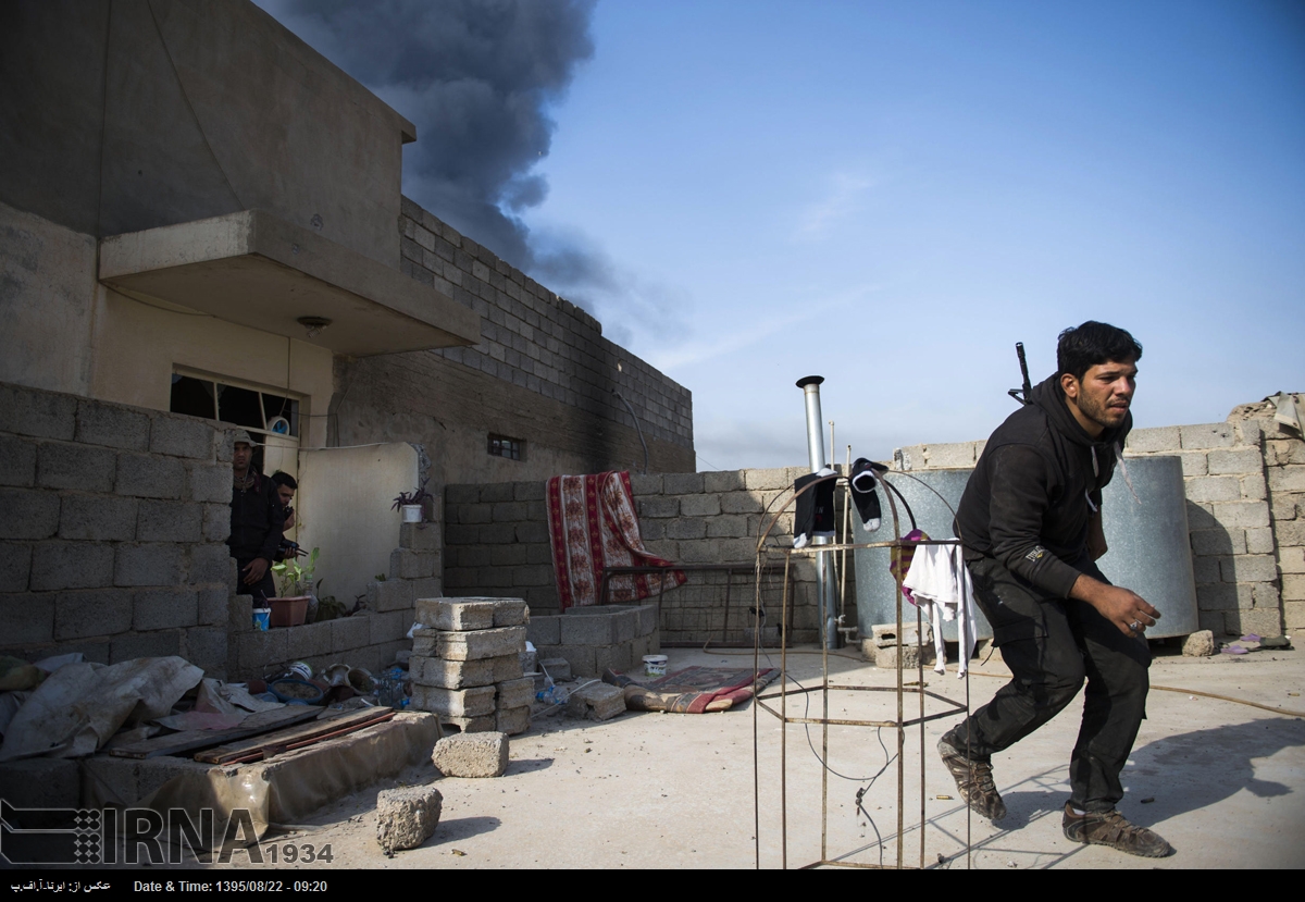 درگیری نیروهای عراقی با داعش در شرق موصل