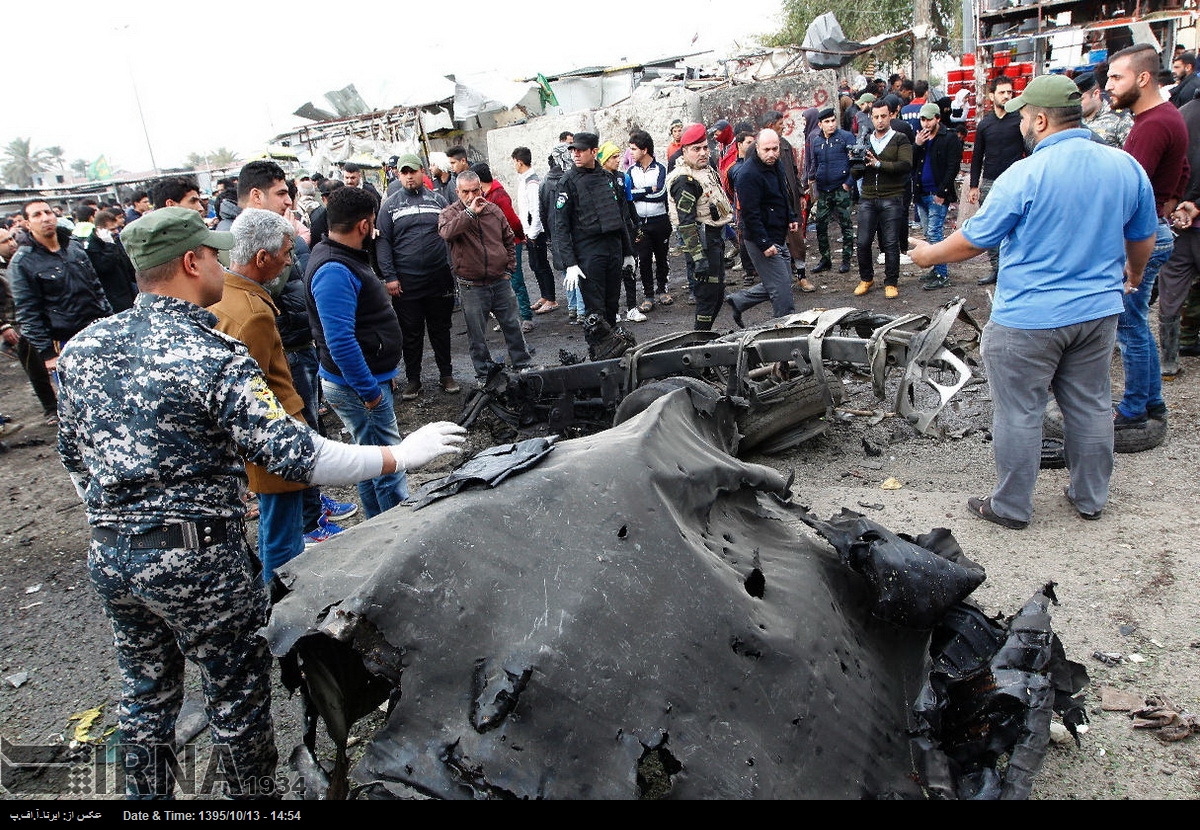 انفجار خودروی بمب گذاری شده درشهرک صدر بغداد+عکس