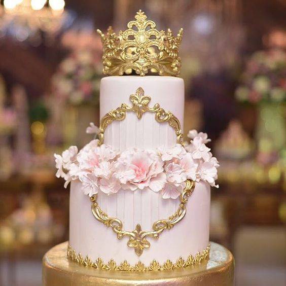 مدل های شیک و چند طبقه کیک صورتی طلایی