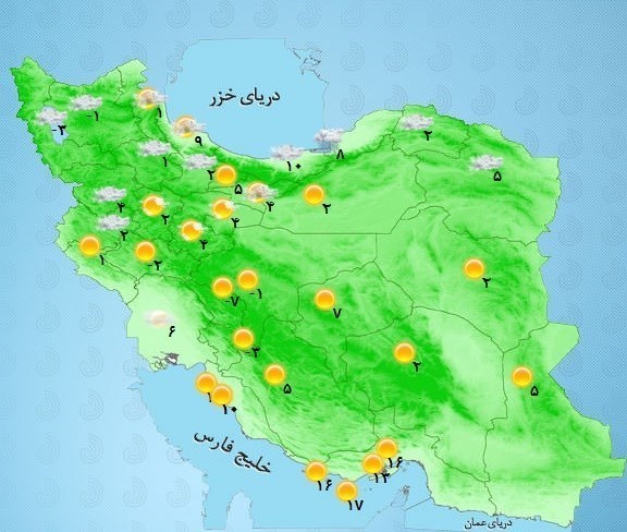 هواشناسی ایران ۹۸/۱۱/۱۶|برف و باران ۵ روزه در مناطق مختلف کشور/هوای تهران پاک شد