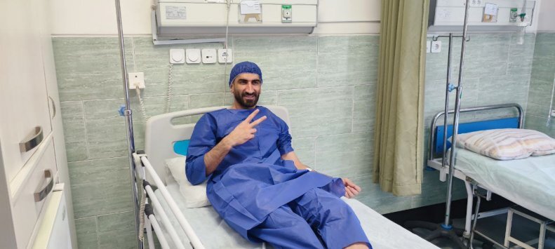 تصاویر علیرضا بیرانوند پیش از ورود به اتاق عمل