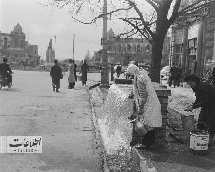 تصاویری جذاب از قنات فرمانفرما میدان حسن‌آباد، ۷۰ سال پیش