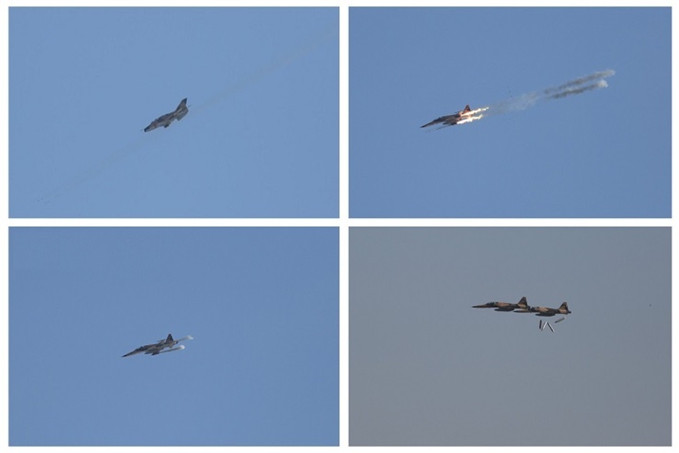 انهدام اهداف حیاتی دشمن فرضی توسط هواپیماهای اف۵ و صاعقه + عکس