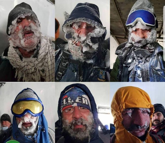 اولین تصاویر از کوهنوردان یخ بسته در ارتفاعات تهران