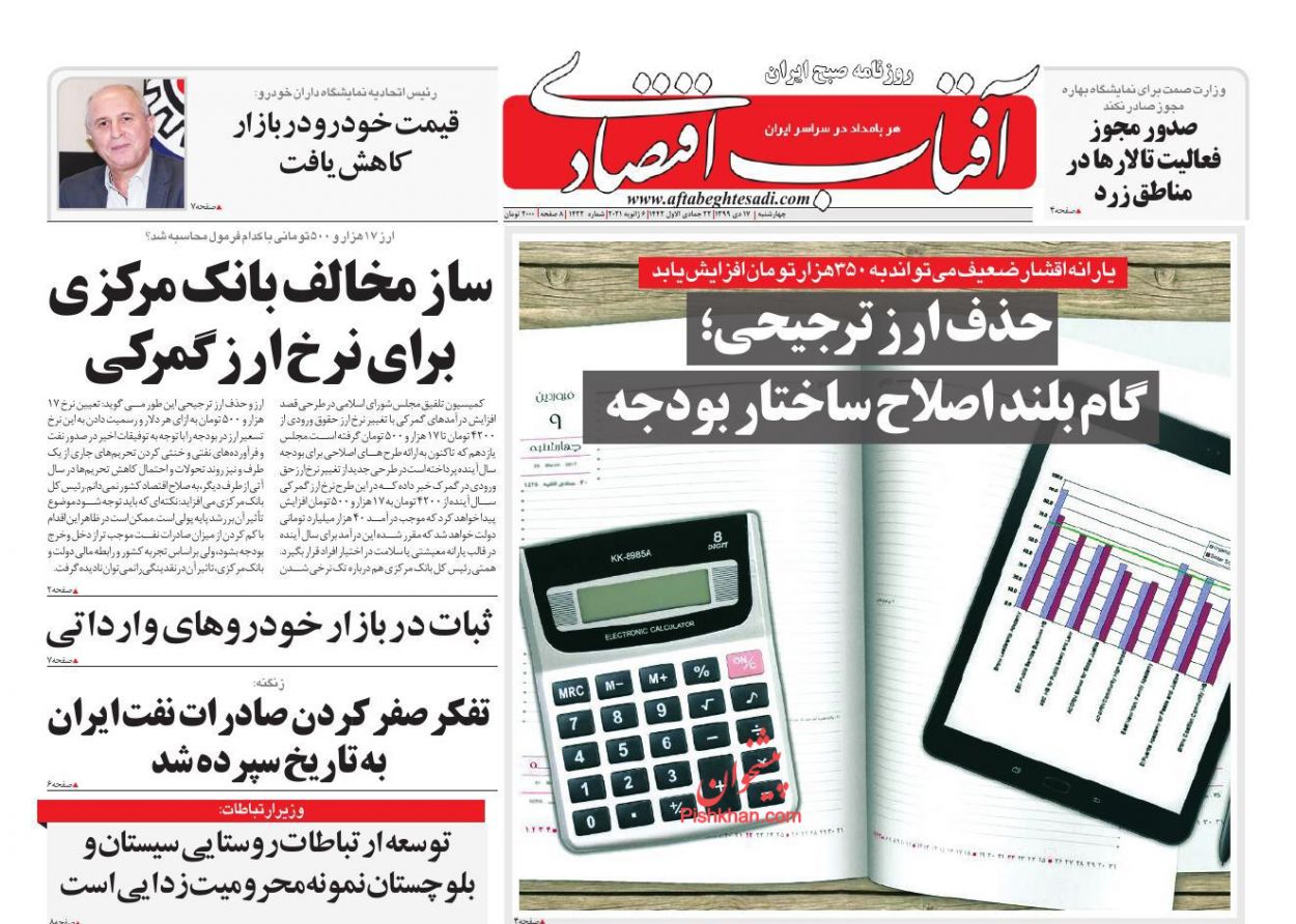 صفحه نخست روزنامه‌های چهارشنبه ۱۷ دی ماه + عکس
