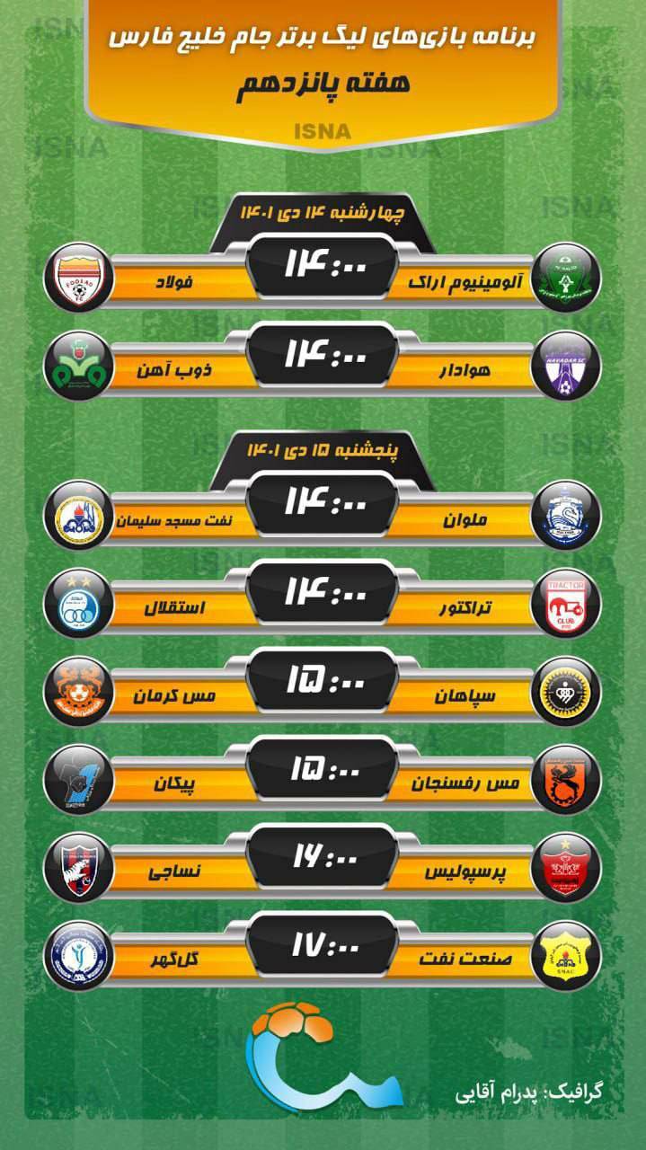 برنامه بازی‌های لیگ برتر