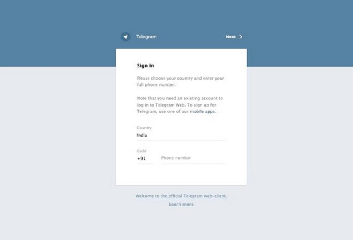 برنامه وب تلگرام