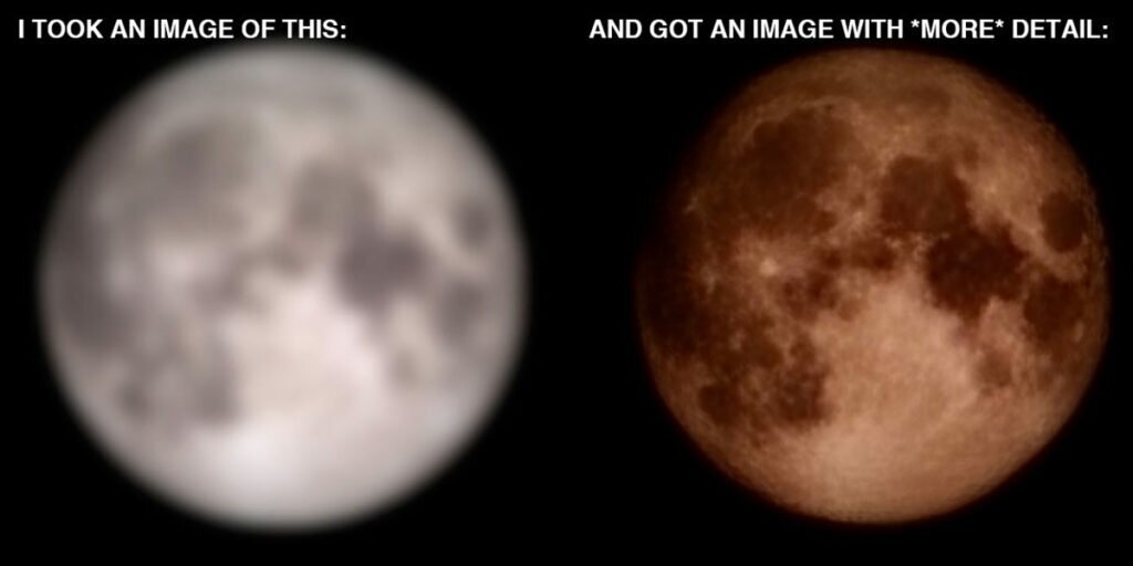 نمونه واقعی عکسی که گلکسی S۲۳ اولترا از ماه گرفته‌است