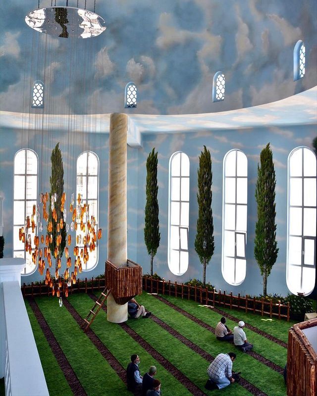 تصاویری از تزئین حیرت انگیز یک مسجد در ترکیه