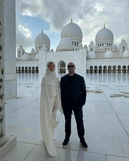 حضور غیرمنتظره زوج مشهور هالیوود در مسجد ابوظبی+عکس